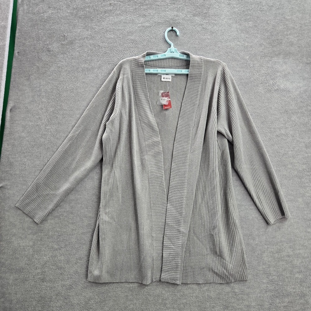 Avenue Women Sweater 18 20 Gray‎ Metallic Cardigan Long Sleeve Acrylic NWT